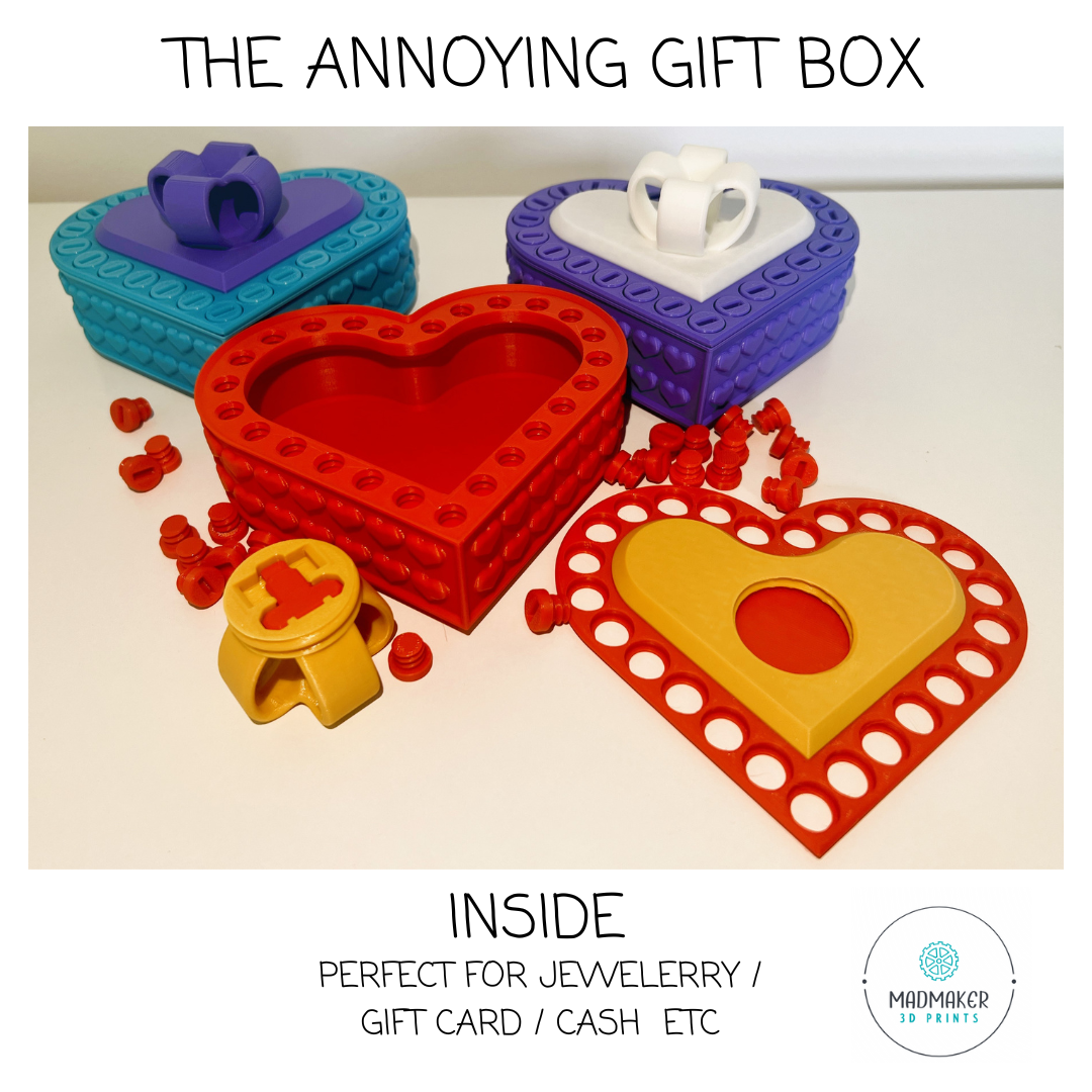 The Annoying Valentines Gift Box with 25 Bolts and a hidden key!