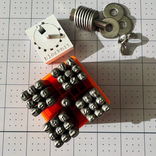 Complete Blockmit Seed Stamp Kit – Jig, Stamps, Washers & Bolt Crypto Wallet DIY