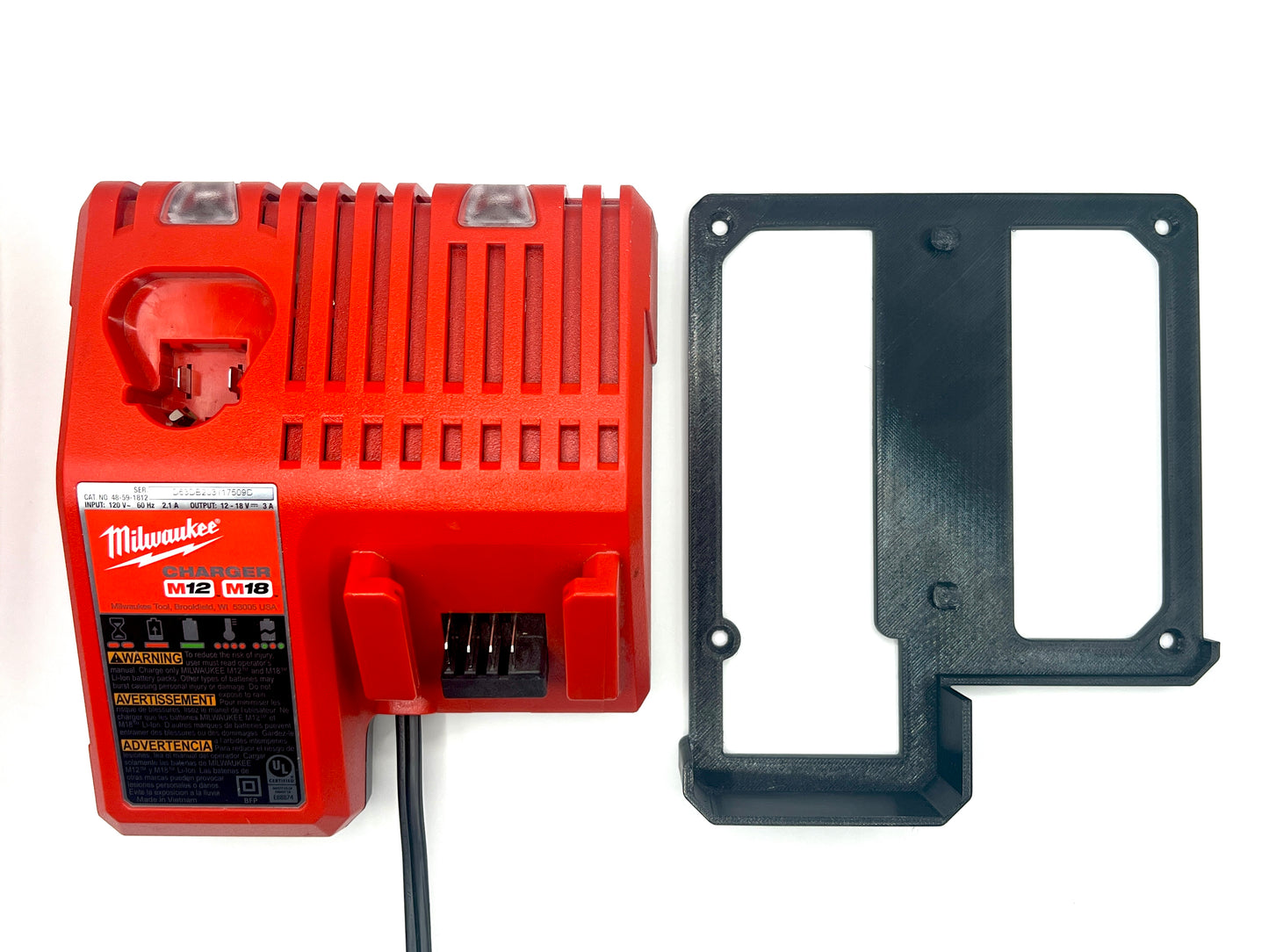 Milwaukee 12v + 18v Battery Charger Mount