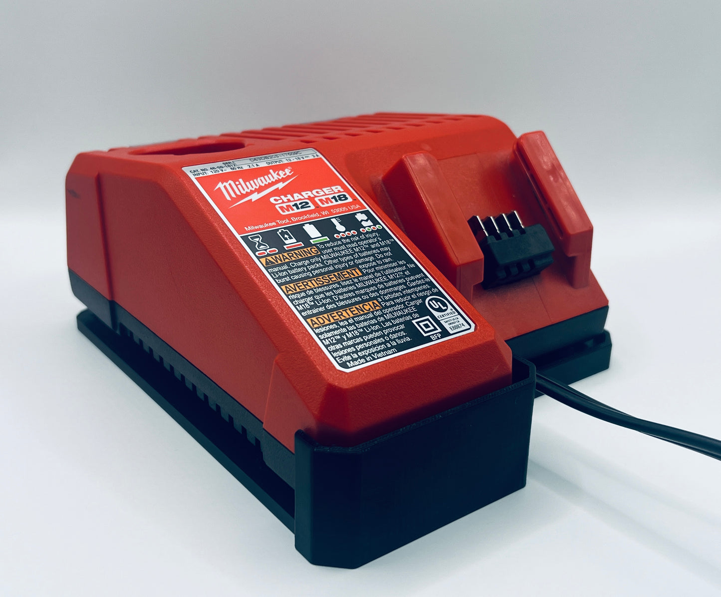 Milwaukee 12v + 18v Battery Charger Mount