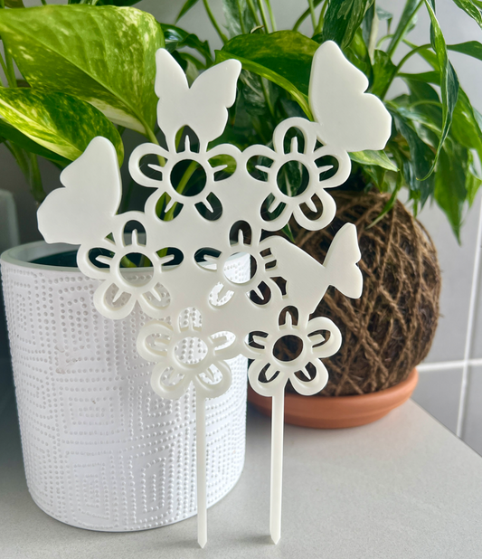 Butterfly with Flowers Shaped Plant Trellis - Climbing Plant Support perfect for vining indoor plants