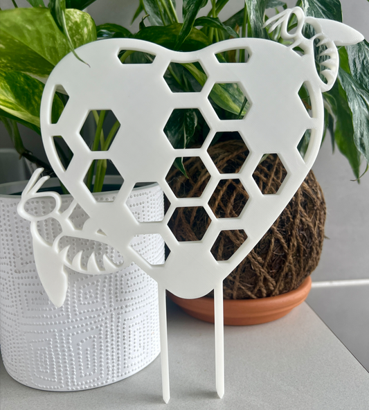 Heart with Bees Shaped Plant Trellis - Climbing Plant Support perfect for vining indoor plants