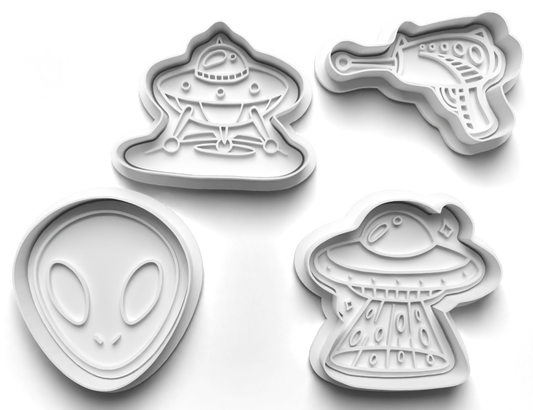 Aliens UFO Extra Terrestrial Cookie Cutters Gingerbread and Fondant Cutout