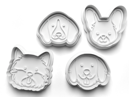 Cute Dogs Cookie Cutters - Gingerbread and Embosser Fondant Cutout
