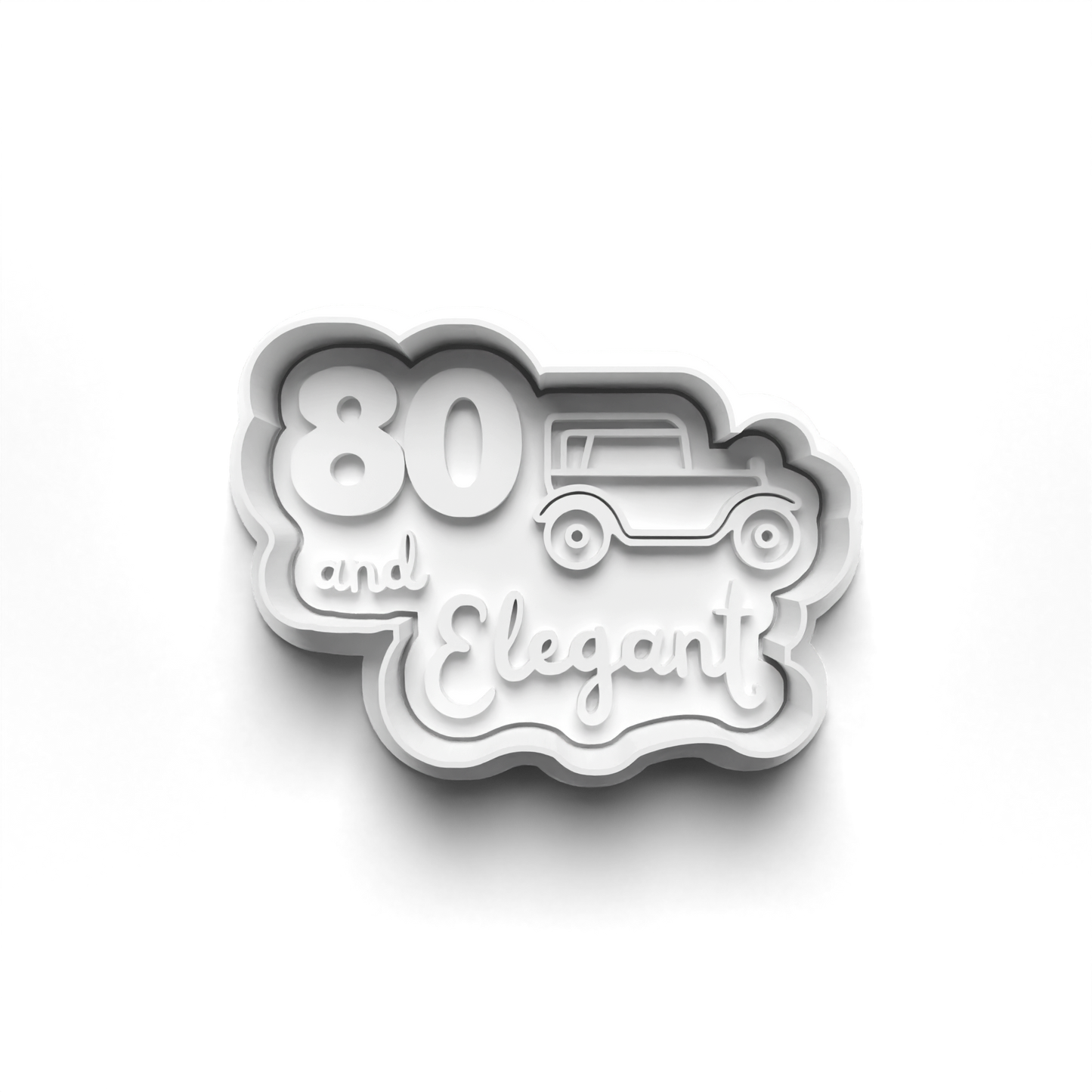 80th Birthday Cookie Cutter - 80 and Elegant - Gingerbread and Embosser Fondant Cutout