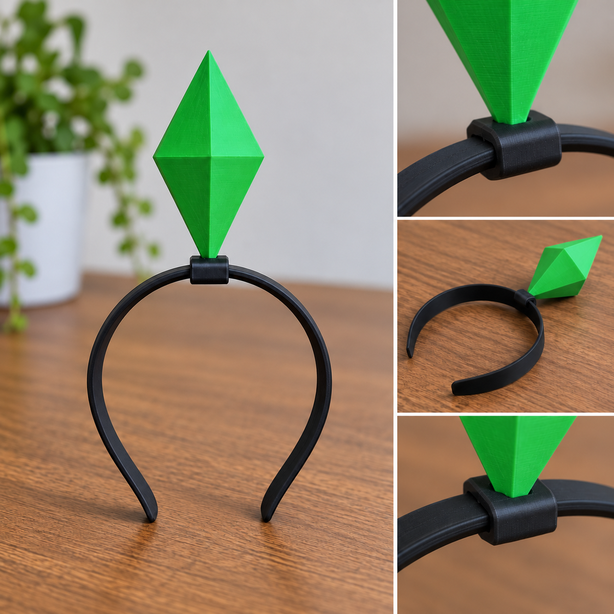 Sims Plumbob Headband Green Cosplay Costume Halloween Party Gaming Accessory