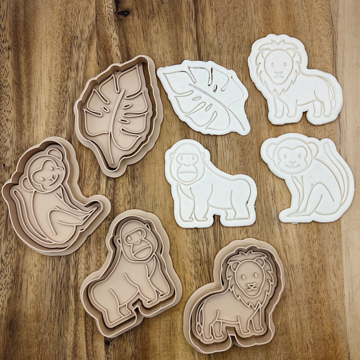 Jungle Animals Cookie Cutters - Gingerbread and Embosser Fondant Cutout