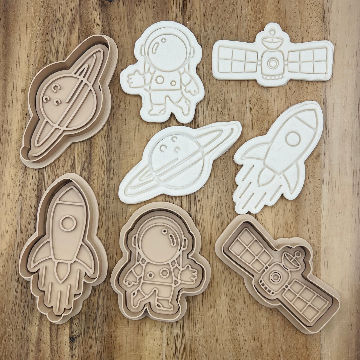 Spaceship Astronaut Cookie Cutters - Gingerbread and Embosser Fondant Cutout