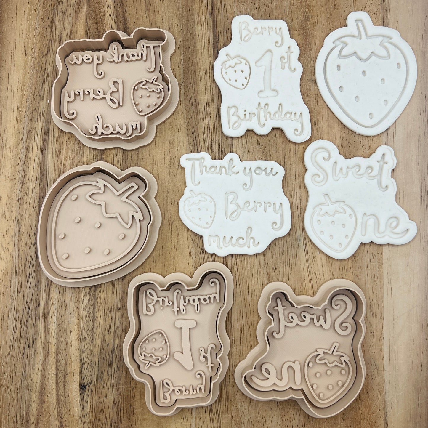 Berry First Birthday Childrens Cookie Cutters - Gingerbread and Embosser Fondant Cutout