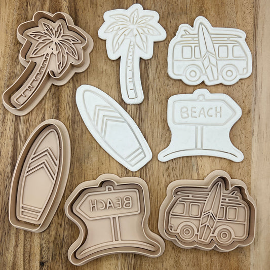 Surfing Beach Holliday Cookie Cutter Collection Gingerbread and Fondant Cutout