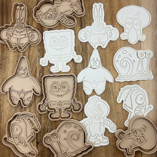 Spongebob Characters Cookie Cutter Collection Gingerbread and Fondant Cutout