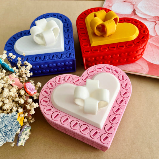 The Annoying Heart Shaped Gift Box with 25 Bolts and a hidden key!