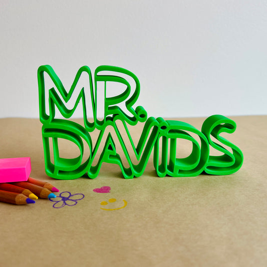 Teacher Desk Decor, Personalized 3D Teacher Desk Name Plate