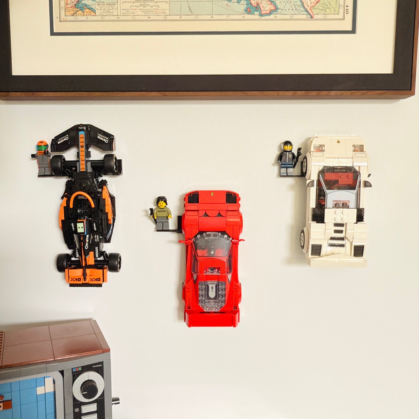 Set of 12x Lego Speed Champions Cars Wall Mount