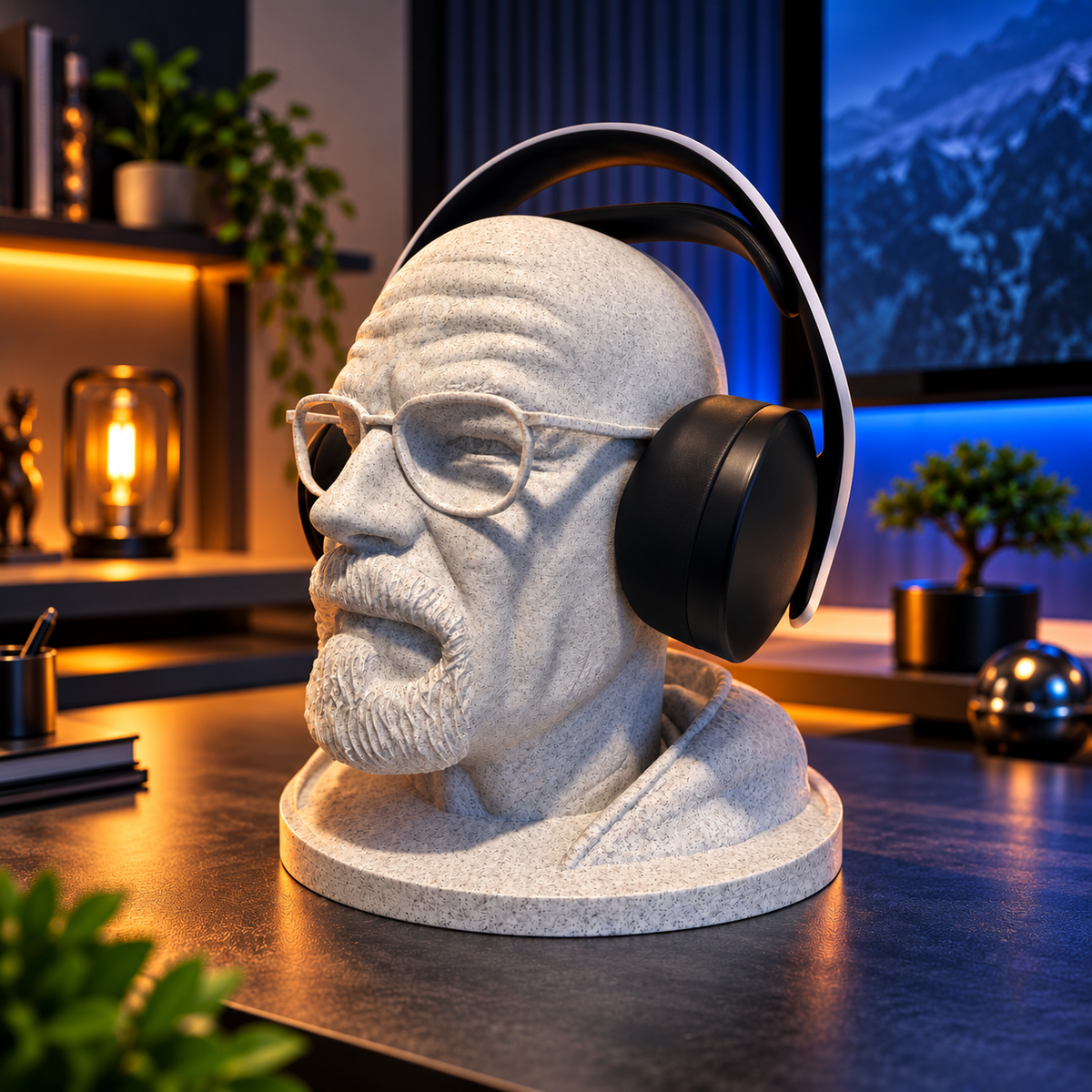 Walter White Headphone Stand Breaking Bad Inspired Headset Holder Display