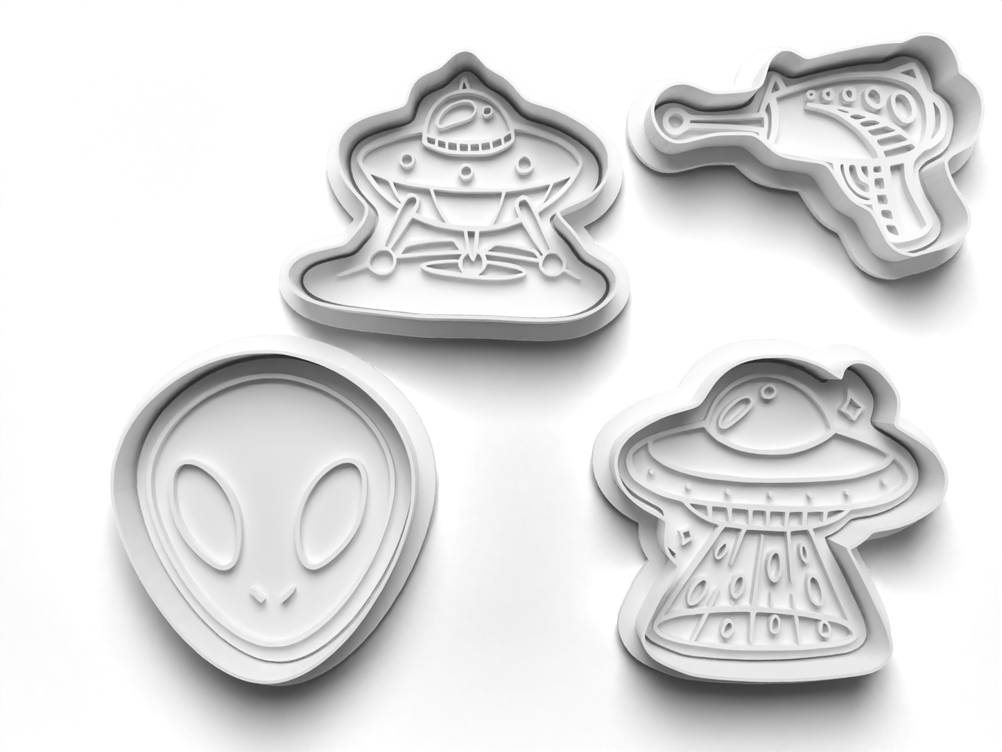 Aliens UFO Extra Terrestrial Cookie Cutters Gingerbread and Fondant Cutout